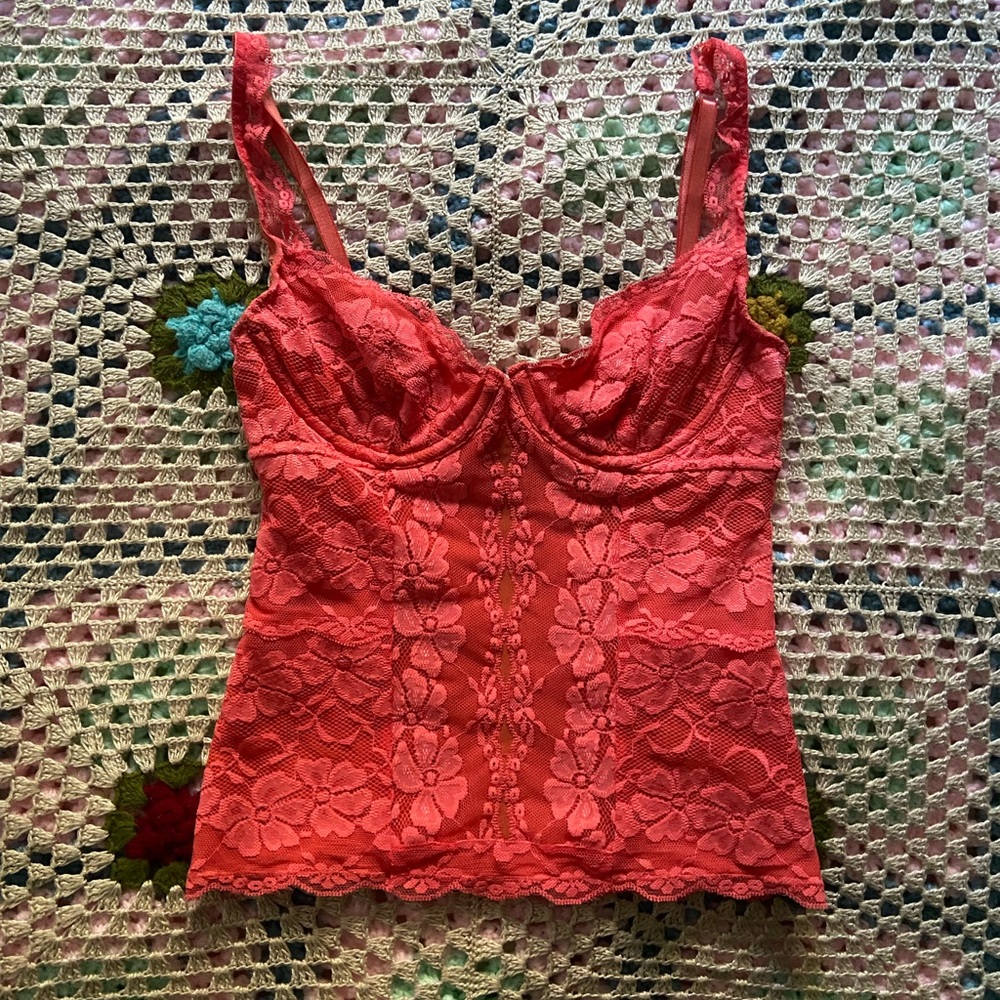Marciano coral Floral Lace bustier - Picture 5 of 9